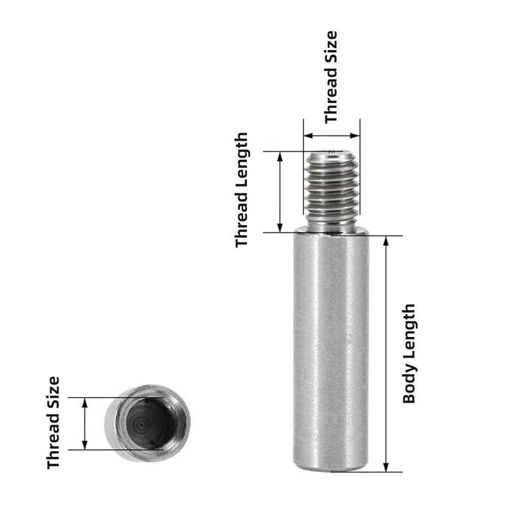 M5-0.8 Thread, 8mm Thread Length + 25mm Body Length, Male-Female Threaded Round Standoff, 18-8 Stainless Steel