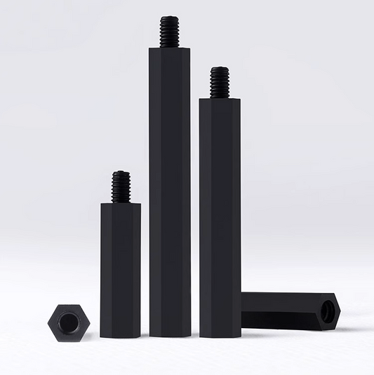 Nylon Diameter Standoff Black M6*60+8mm Male-Female 300pcs/pack Hex 10mm